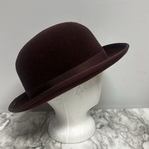 Vintage Derby Hat Brown/Maroon Wool Felt Hat by STAR Made in USA